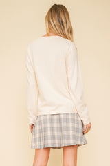 Cut Out Neck Detail Sweater Ivory