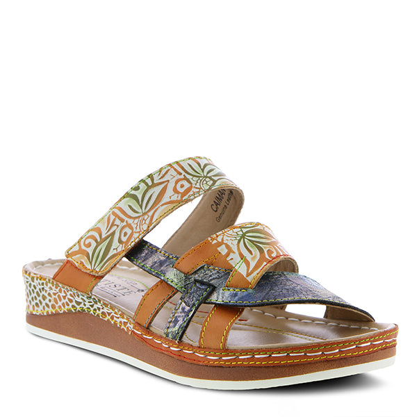 Caiman Multi Strap Sandals Camel Multi