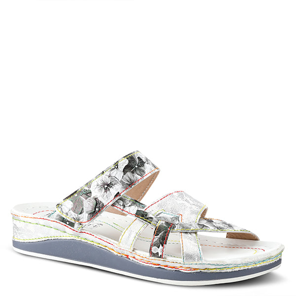 Caiman Multi Strap Sandals Silver Multi