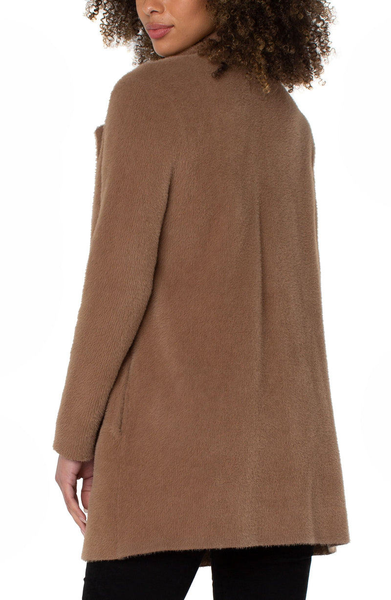 Open Front Cardigan Sweater Coat Camel