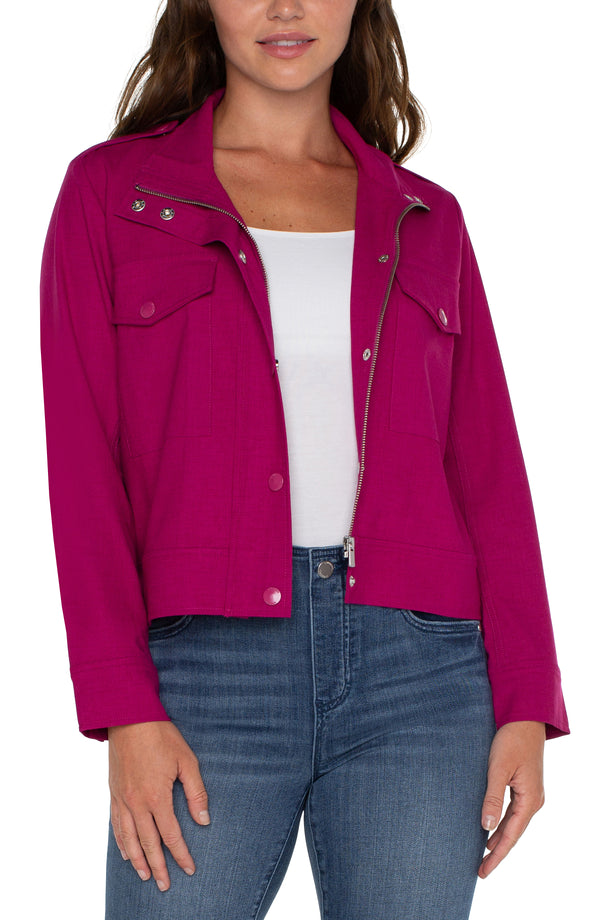 Utility Crop Jacket Fuchsia Kiss