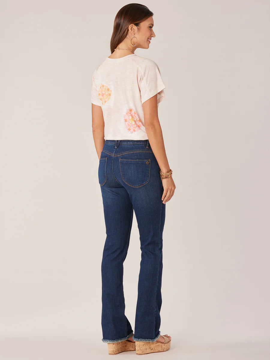 Indian Floral Dyed Boyfriend Tee Oatmeal Multi