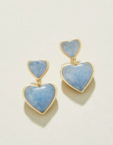 Full Heart Earrings - Light Blue