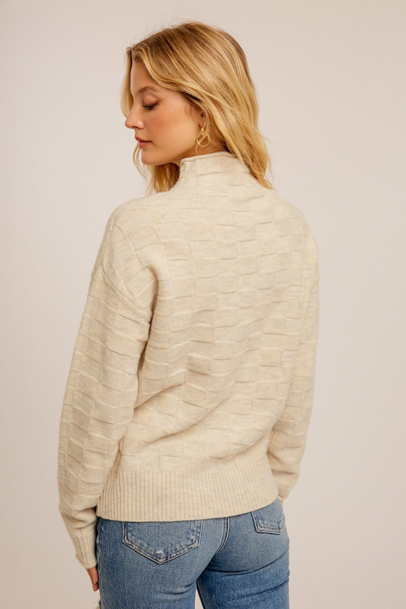 Cozy Textured Mock Neck Sweater