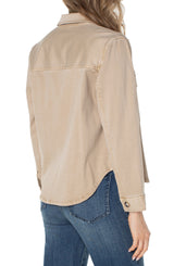 Cropped Shirt Jacket Biscuit Tan