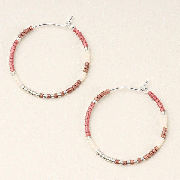 Chromacolor Miyuki Small Hoop Earrings Blush Multi + Silver