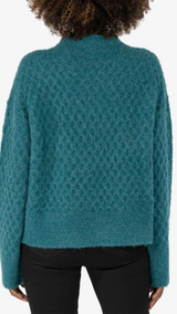 Adah Solid Mock Neck Sweater Teal