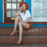 Fontella Heeled Sandals Tan Rustic