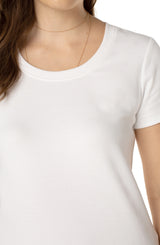 Scoop Neck Short Sleeve Tee White