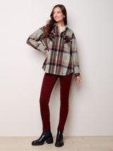 Plaid Flannel Shirt Jacket Pine