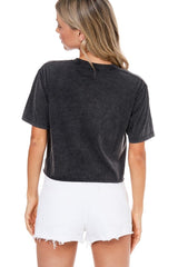 Americana Motorcycle Club Cropped Tee Black
