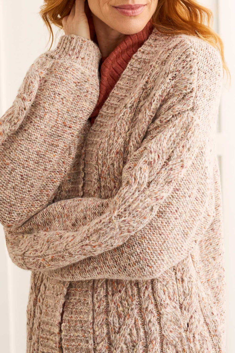 Cocoon Cable Sweater Cardi Oyster