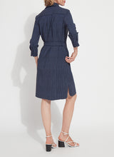 Schiffer 3/4 Sleeve Printed Dress Ultimate Pinstripe