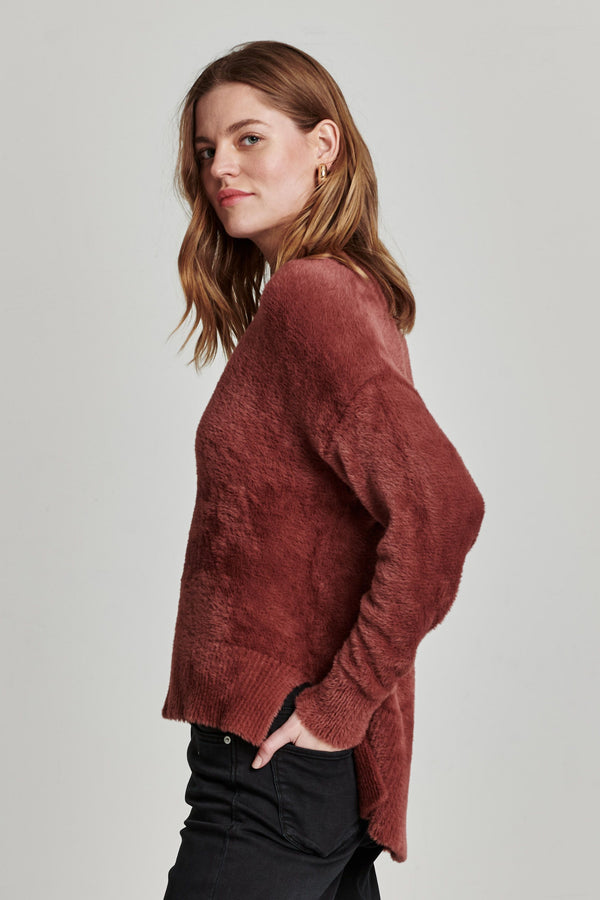 Margarita Fuzzy Step Hem Sweater Allspice