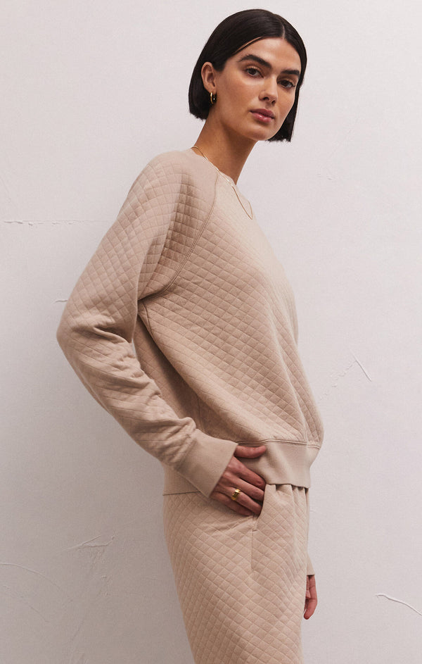Volt Quilted Sweatshirt Almond