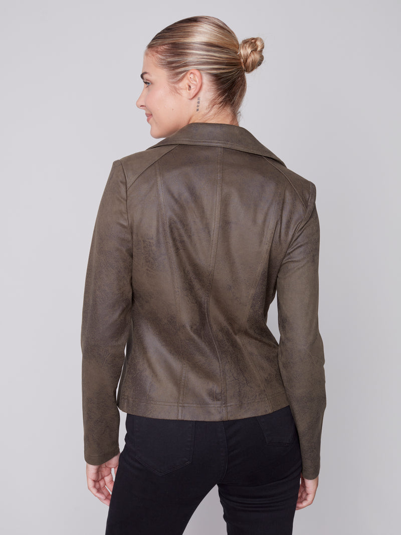 Vintage Faux Leather Perfecto Jacket Spruce