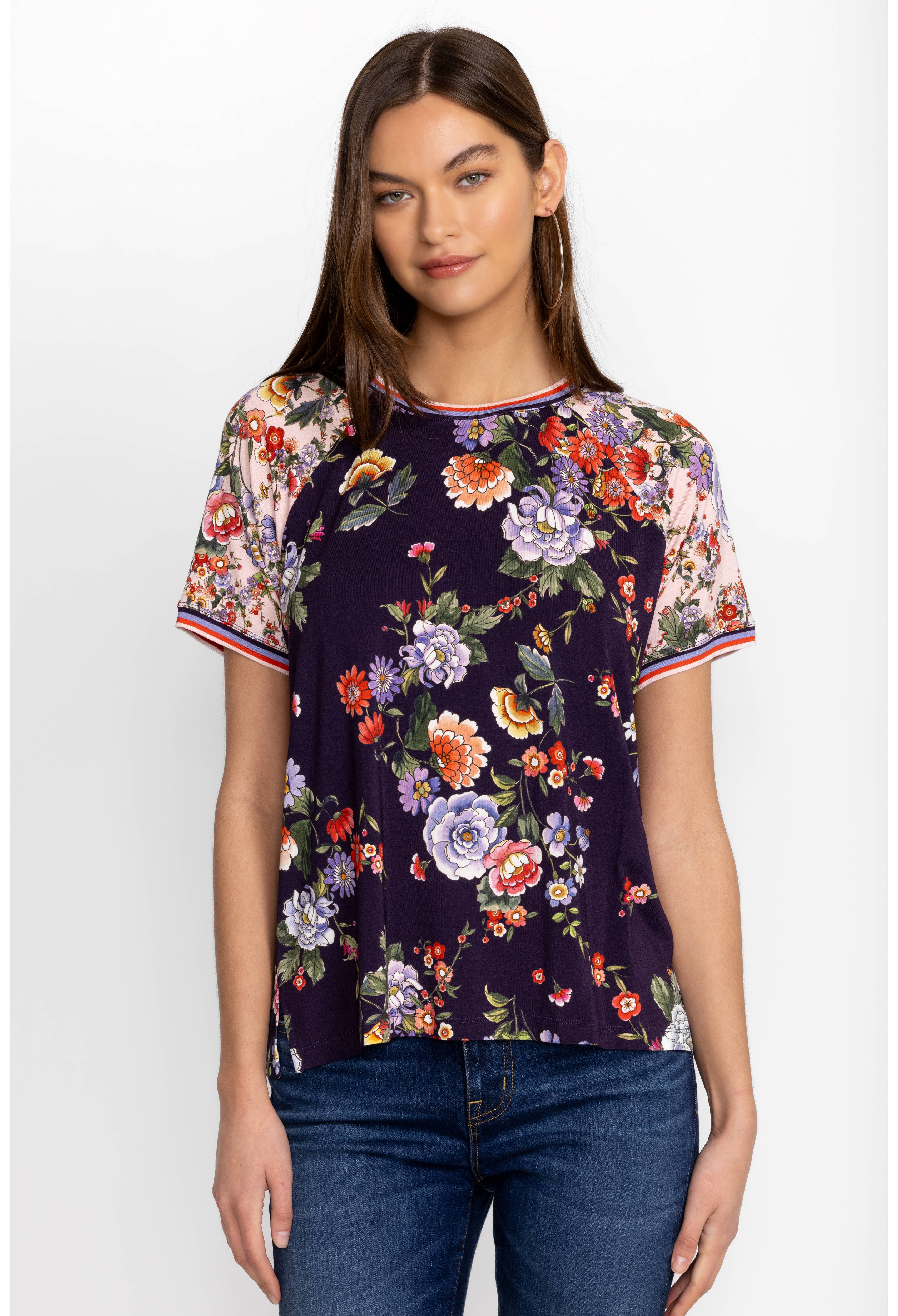 Janie Favorite Short Sleeve Elsa Floral Tee Multi