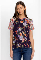 Janie Favorite Short Sleeve Elsa Floral Tee Multi