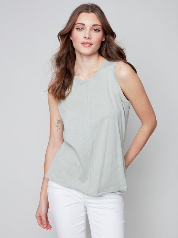 Organic Cotton Slub Sleeve Top Celdaon
