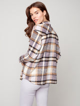 Plaid Flannel Shirt Jacket Lilac