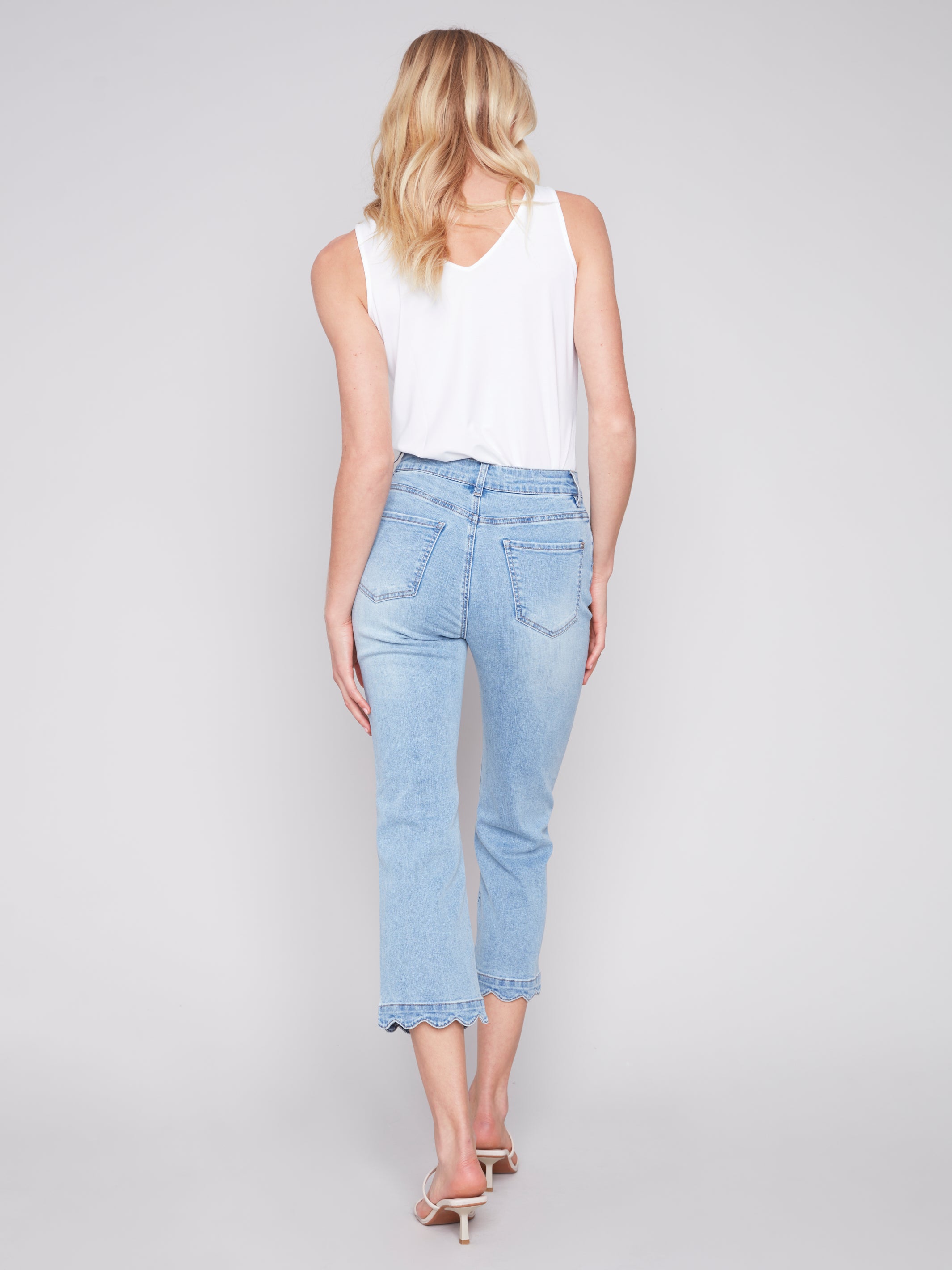 Scallop Hem Jeans Light Blue