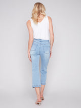 Scallop Hem Jeans Light Blue