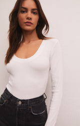 Sirena Rib Long Sleeve Shirt White