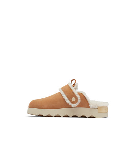 Viibe Suede Cozy Clogs Tawny Buff + Natural