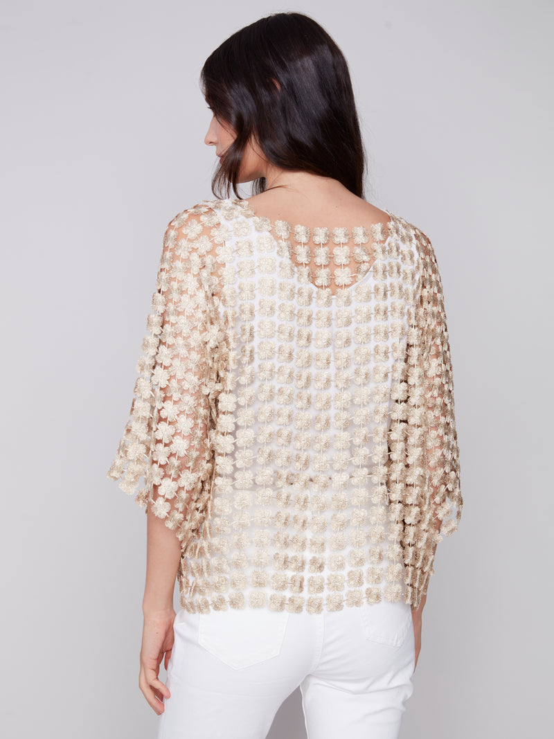 Lurex Flower Textured Popover