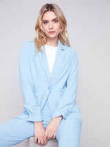 Single Button Air Flow Blazer Sky
