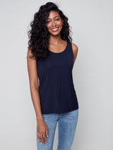 Bamboo Viscose Reversible Cami Navy