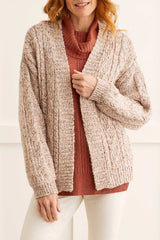 Cocoon Cable Sweater Cardi Oyster