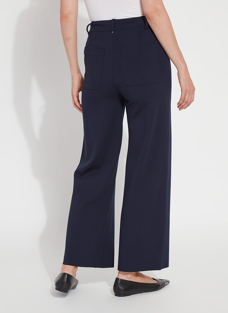 Erin High Waist Wide Leg Ponte True Navy