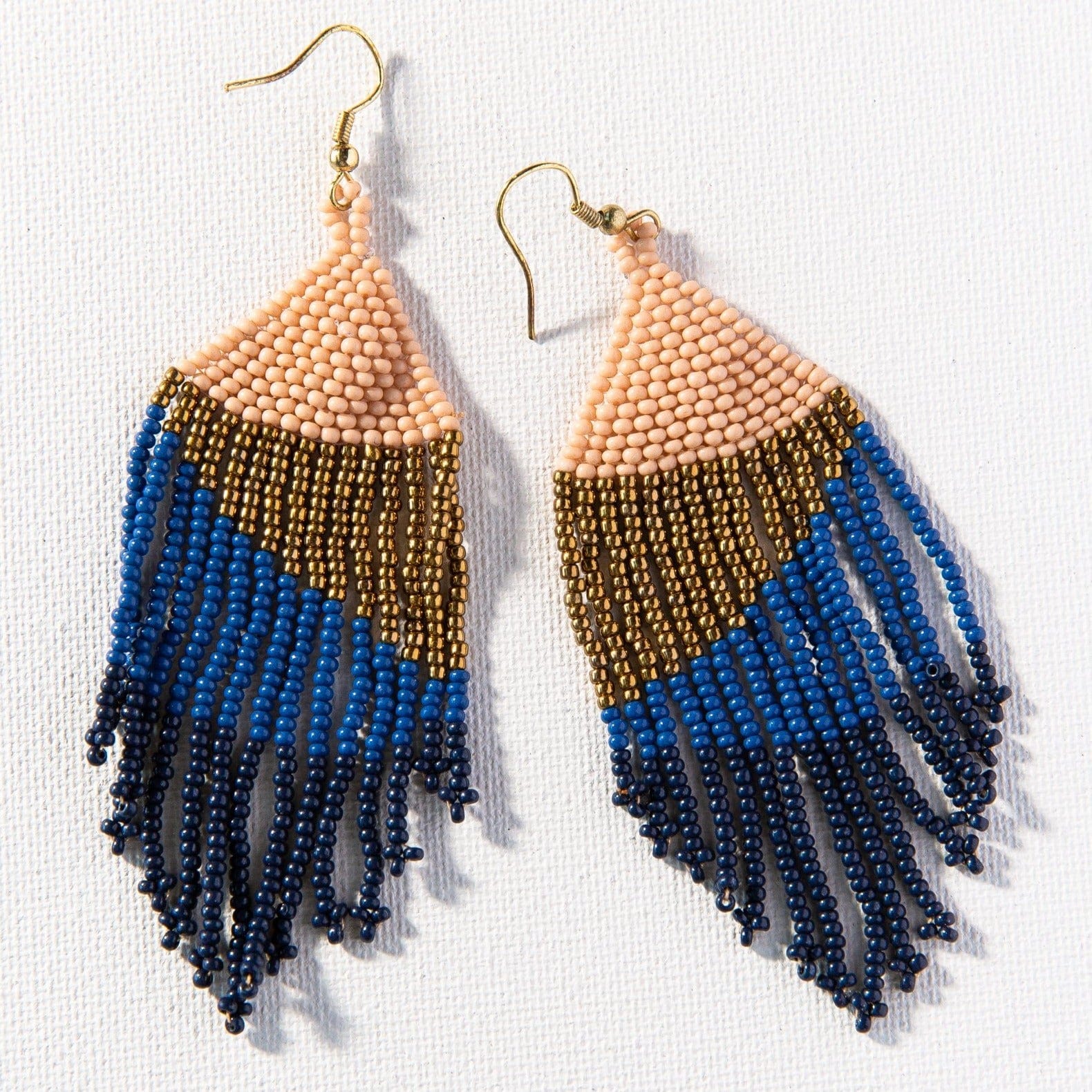 Erin Ombre Beaded Earrings Navy