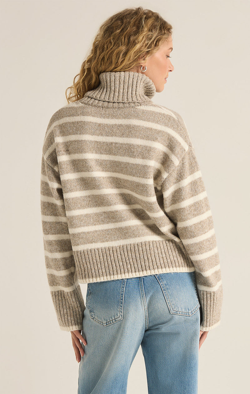 Josephine Stripe Sweater Heather Taupe