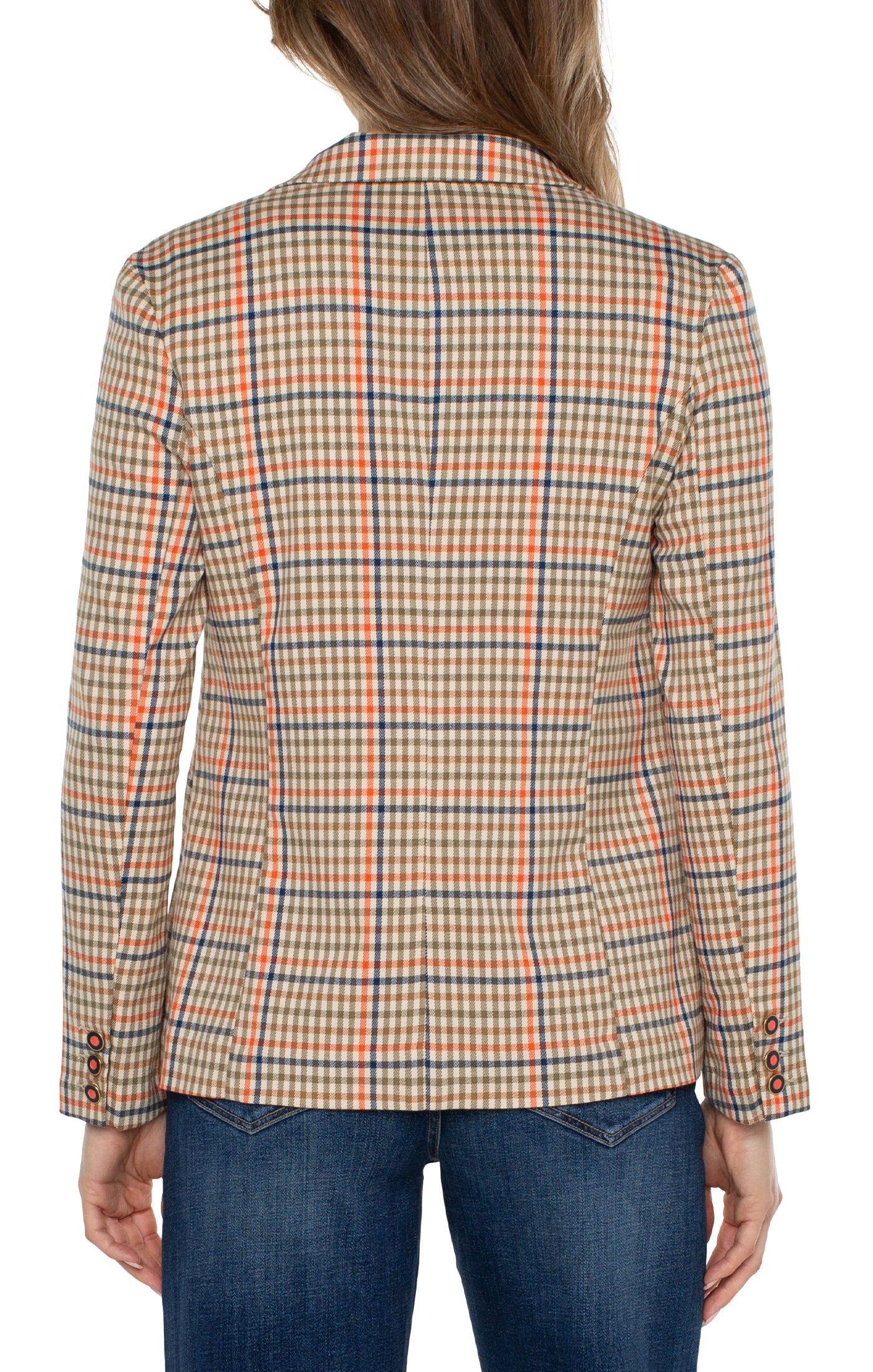 Fitted Notch Collar Printed Blazer Lava Flow Multi