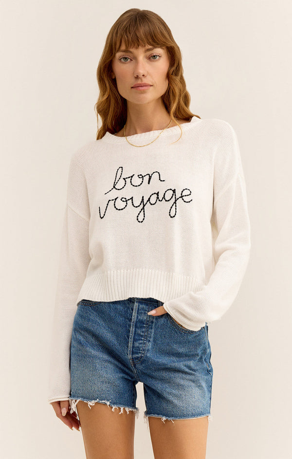 Sienna Bon Voyage Sweater White