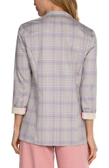 Princess Dart Boyfriend Blazer Fuchsia Kiss Plaid