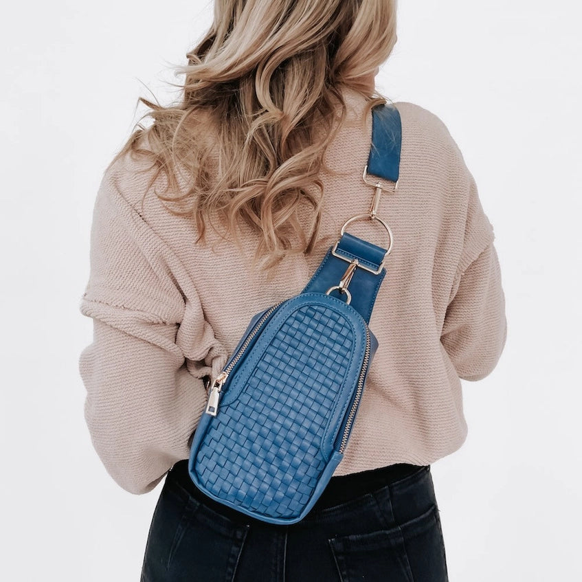 Waverly Woven Sling Bag Navy