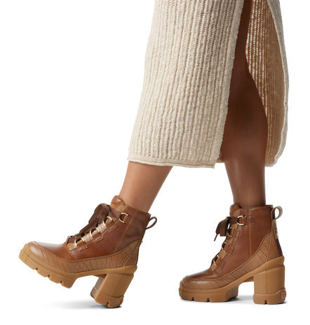 Caribou X Heel Lace Boots Velvet Tan + Tobacco