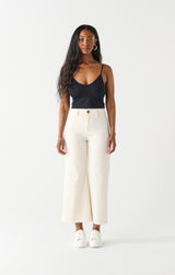 Super High Rise Culotte Pants Off White Wash