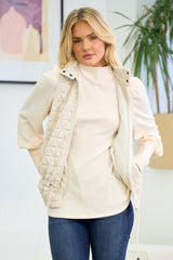 Quilted Drawstring Waist Vest Stone