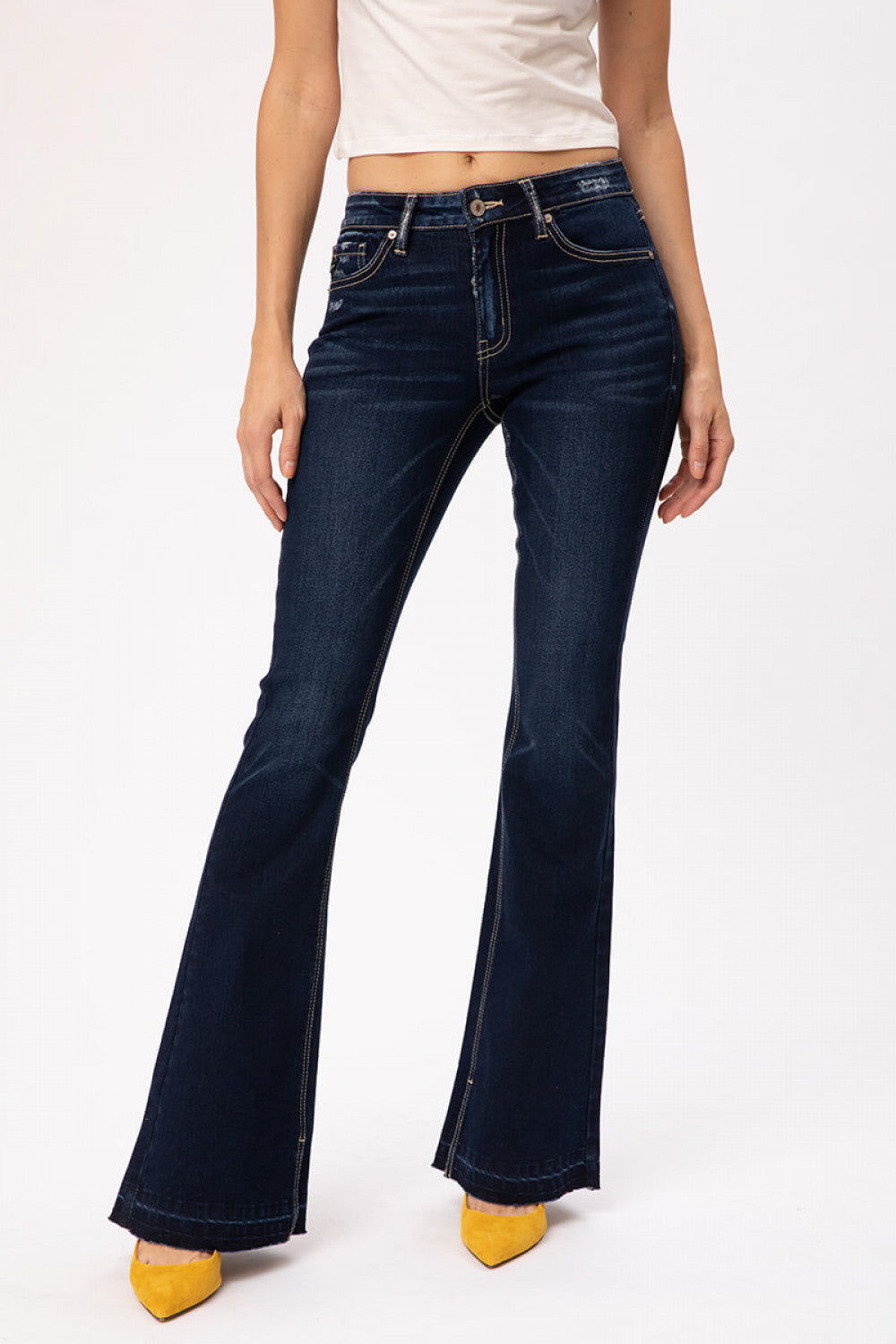 Light Seam Split Hem Flare Dark