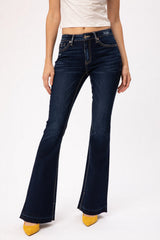Light Seam Split Hem Flare Dark