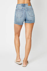 Rhinestone Detail Denim Shorts Light