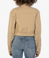 Rumi Cropped Trucker Jacket Khaki