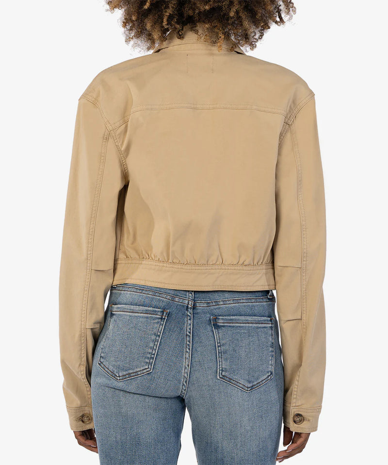 Rumi Cropped Trucker Jacket Khaki