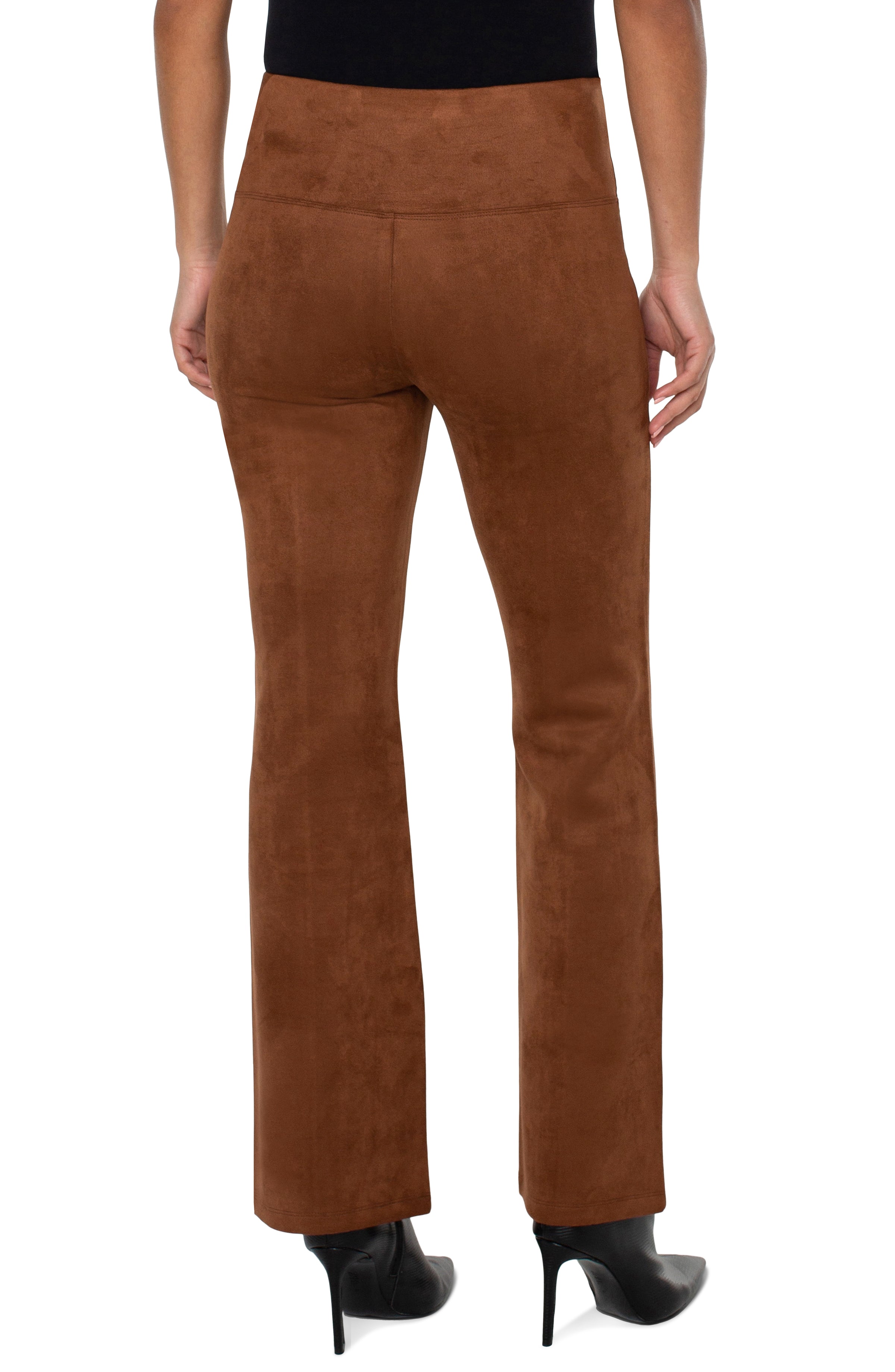 Pearl Full Length Pintuck Sueded Flare Penny Brown