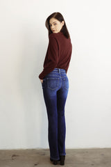 Hi Rise Double Button Bootcut Dark