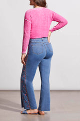 Brooke Side Emb. Hugging Jeans Blue Lotus